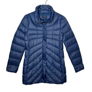Lands End Navy Down Quilted Lightweight Packable Puffer Women’s Jacket Sz XS